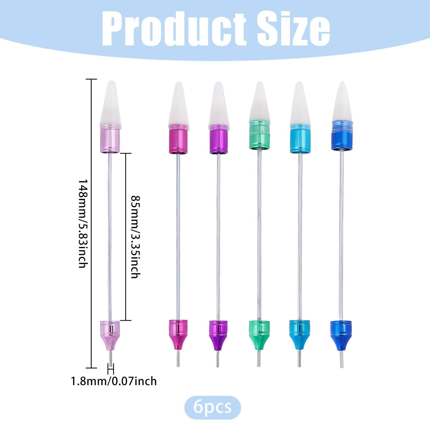 beinkmake 6Pcs Rhinestone Picker Wax Pen, DIY Double Ended Rhinestones Applicator Rhinestone Picker Dotting Pen Rhinestones Applicator Nail Art Tools for Pick Up and Place Gems Crystals