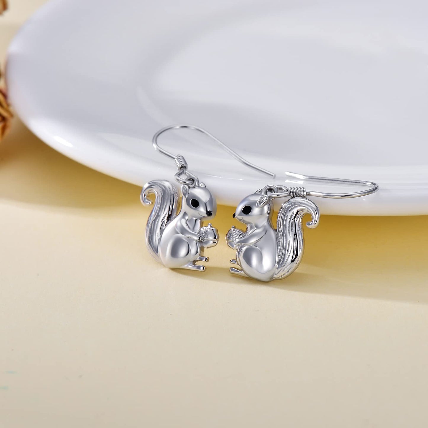 PROESS Frog/Squirrel Earrings Sterling Sliver Frog Jewelry Frog Gift for Women Nickel Free (Squirrel)