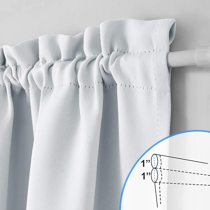NICETOWN Sidelight Door Curtains, Thermal Insulated Blackout Front Window Curtains for French Room Darkening Shade for Patio Glass Window, Greyish White, W12 x L72 inch? 1 Panel