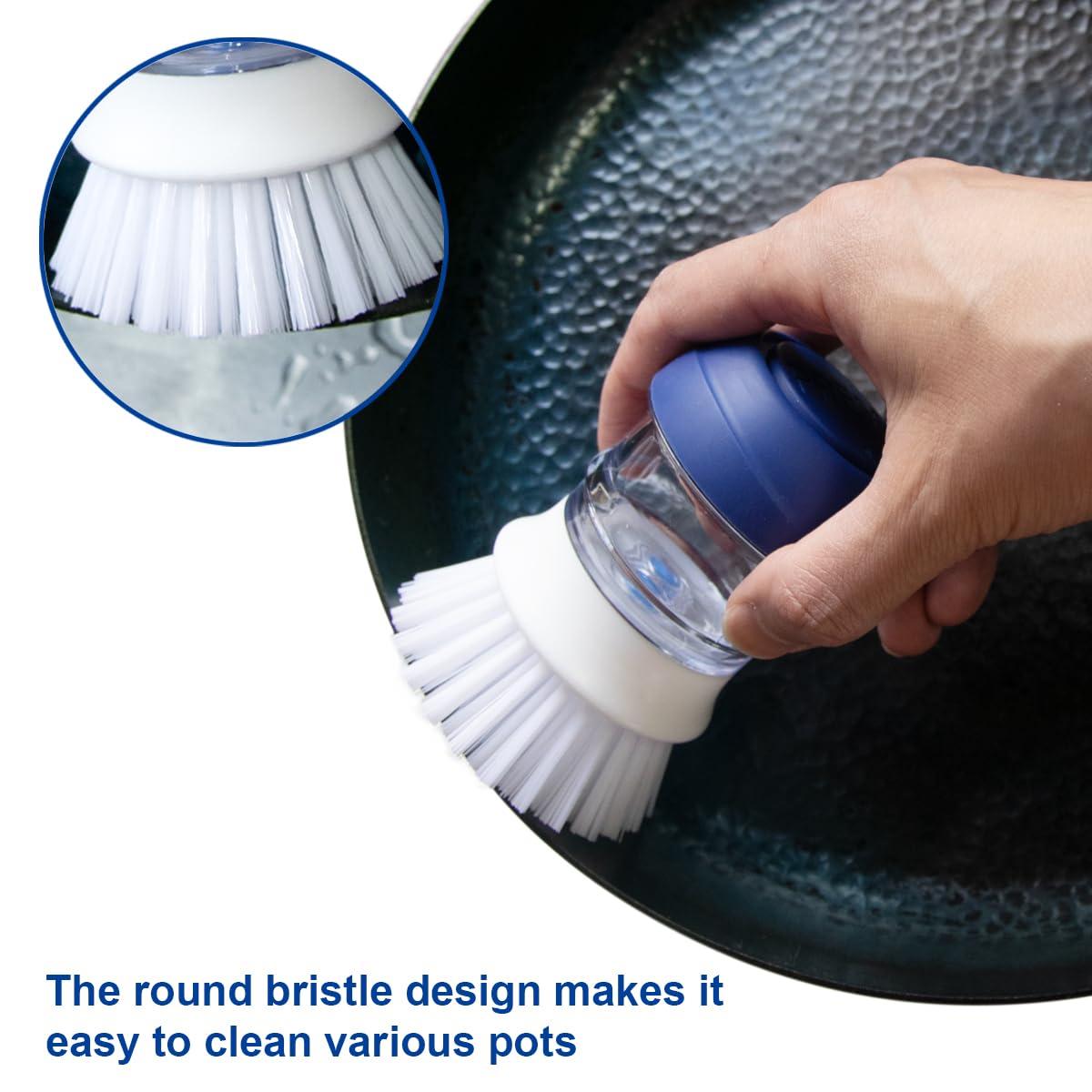 CELOX 2 Pack Dish Brush with Soap Dispenser for Kitchen Cleaning