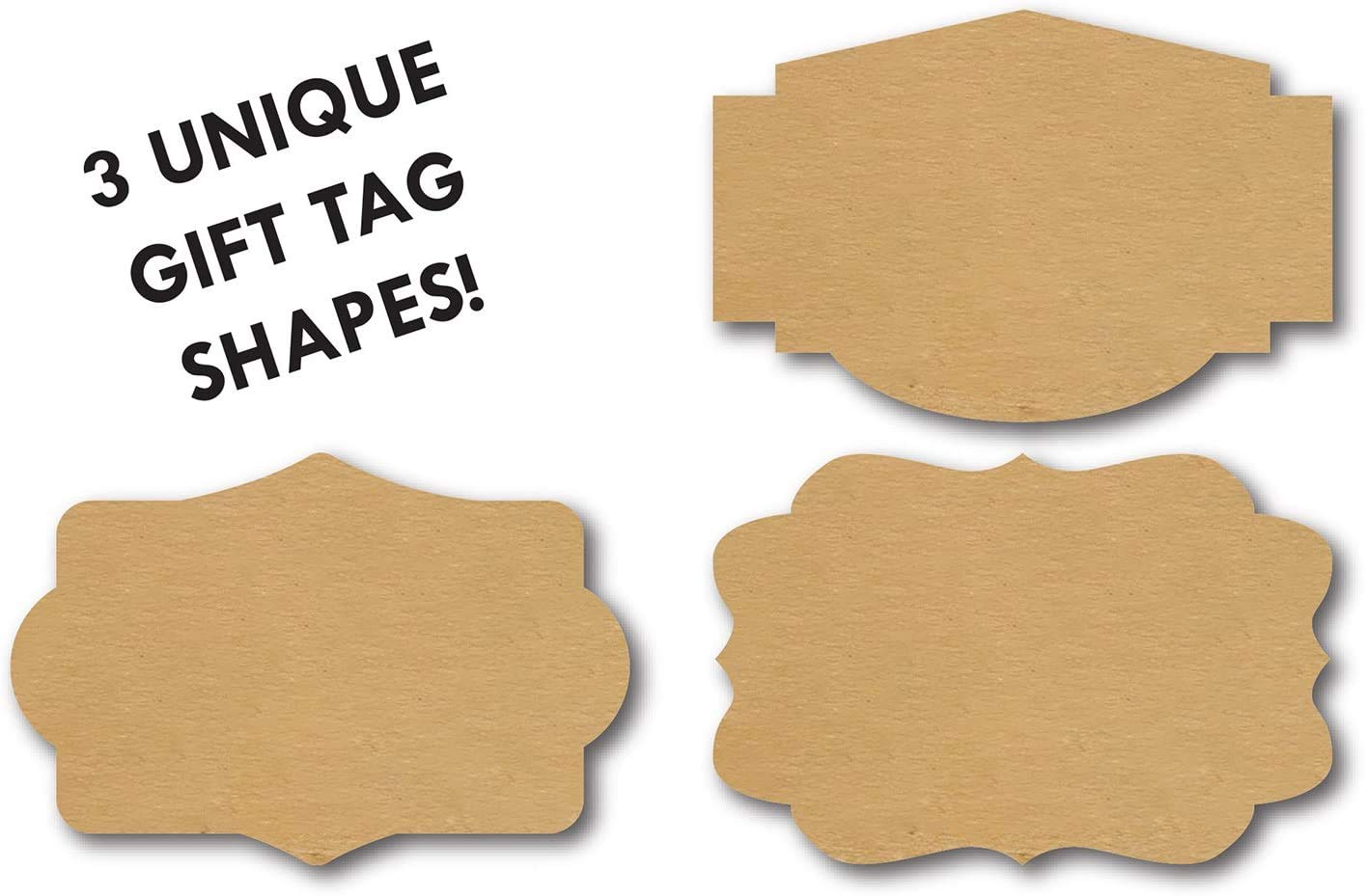 250 Brown Kraft Holiday Gift Tags / 250 to from Christmas Adhesive Tags / 2" x 3" Present Stickers / 3 Alternating Packaging Labels Designs/Made in The USA