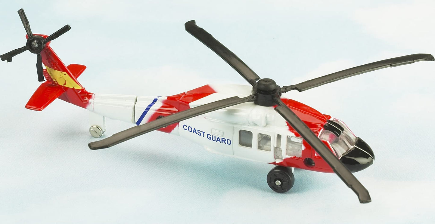 Hot Wings Planes Coast Guard Helicopter with Connectible Runway in Aviation Museums Nationwide