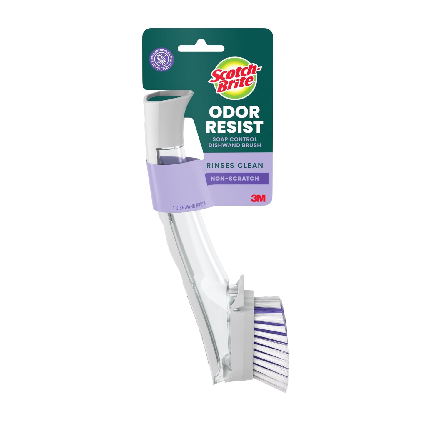 Scotch-Brite Odor Resist Soap Control Dishwand Brush, 1 Cleaning Dish Wand Brush, Precise Soap Control, Leak-Free Guarantee, Safe on Dishes, Nonstick Cookware, Tubs