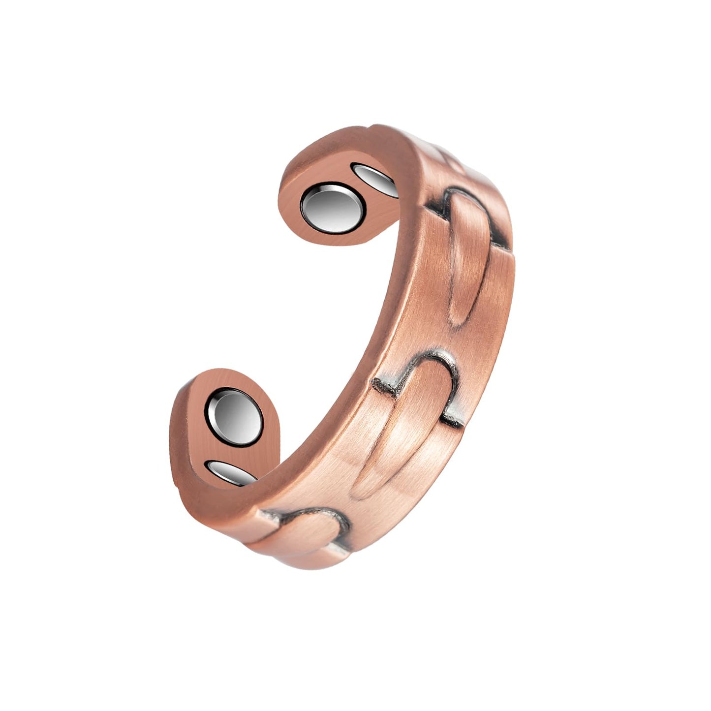 EnerCoppeX Copper Magnetic Ring for Women, Lymphatic Drainage Adjustable Ring, 3500 Gauss Magnet (Type-G)