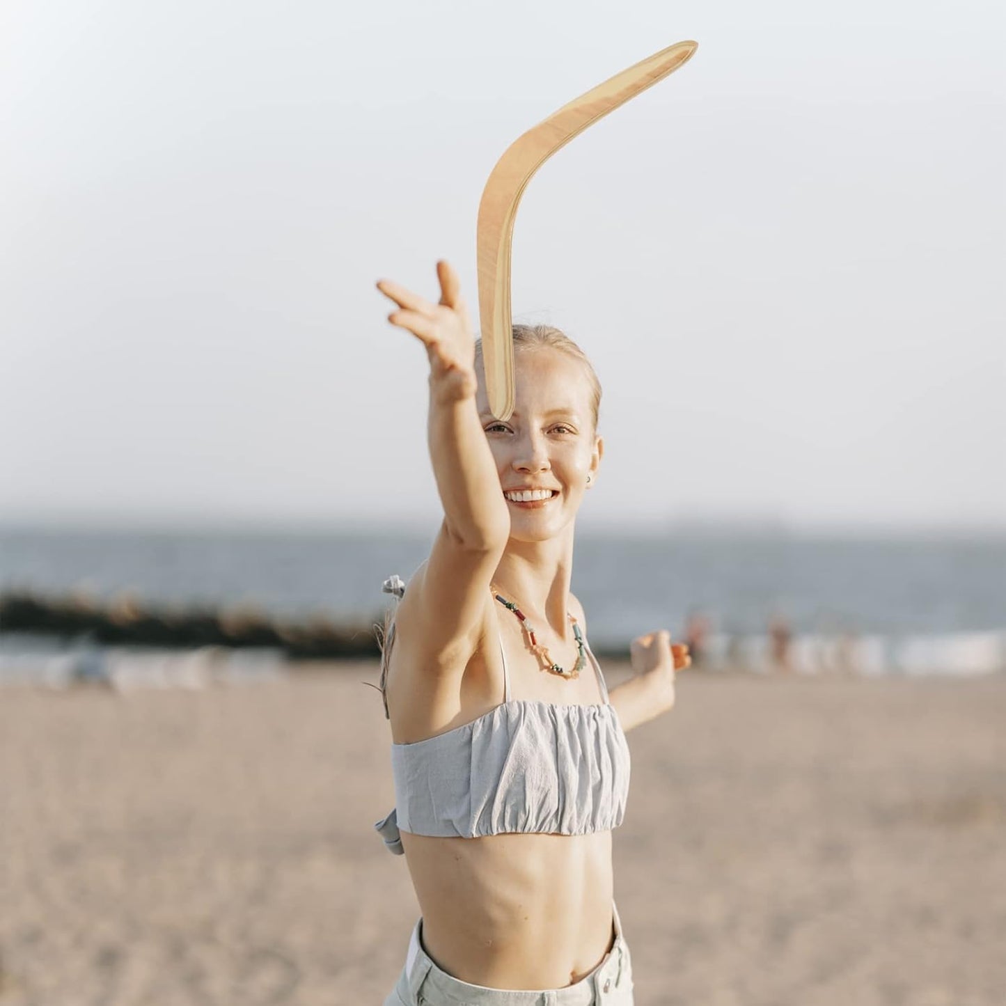 Musaner Wooden Boomerang for Adults, Large, Unisex, Outdoor Activity, 14.50x8.45x0.20 Inch, 1PCS
