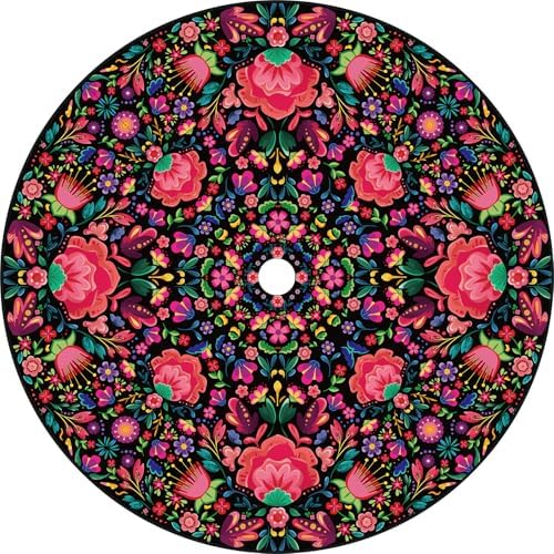 Mexican Christmas Tree Skirt, 48" Mexican Tree Skirt, Holiday Theme Christmas Decorations for Indoor, Outdoor, Wall Display, Home Party