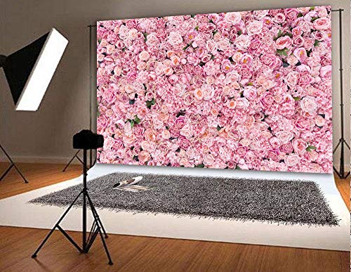 8x6ft Pink Flowers Backdrops Floral Wall Background Girls Women Birthday Spring Tea Party Backdrop Weeding Bridal Shower Anniversary Ceremony Decor - size: 8 x 6 ft