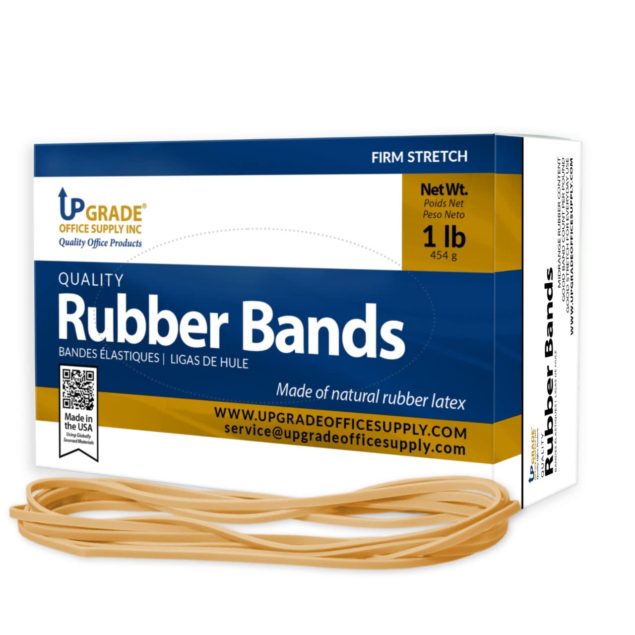 Upgrade Office Supply UPG225117B Rubber Bands, Size 117B (7 x 1/8), 200 Bands, 1 lb Box, USA