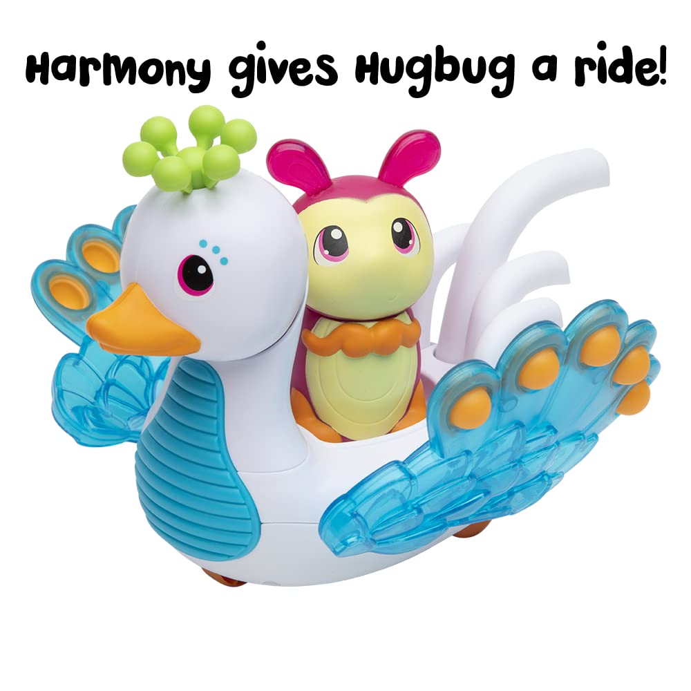 Playskool Glo Friends - Hugbug & Harmony Pop, Push & Roll! - Swan Vehicle - Glowing Bug - SEL Toy - Ages 2+