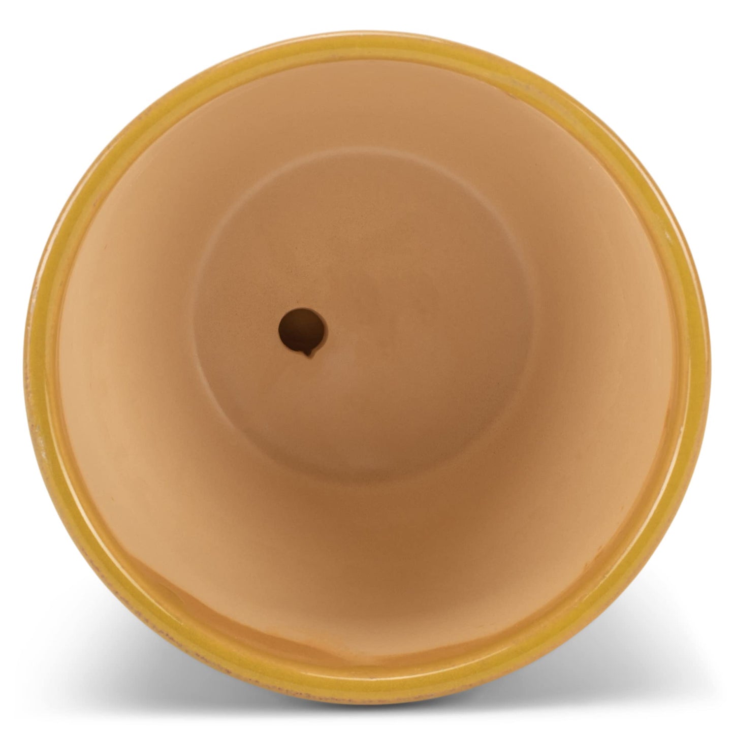 Napco Honeycomb Yellow 4.75 Inch Ceramic Flower Pot Planter with Saucer
