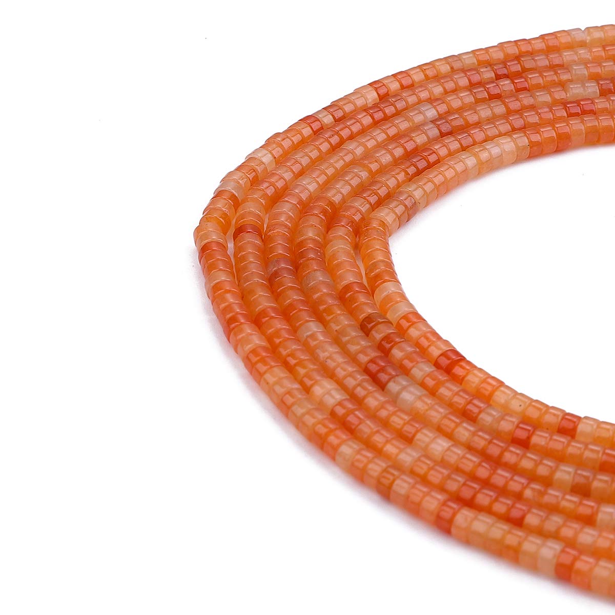 BEADIA Natural Red Agate Spacer Beads Caps Loose Semi Gemstone for Beading Jewelry Making 4mmx2mm 38cm