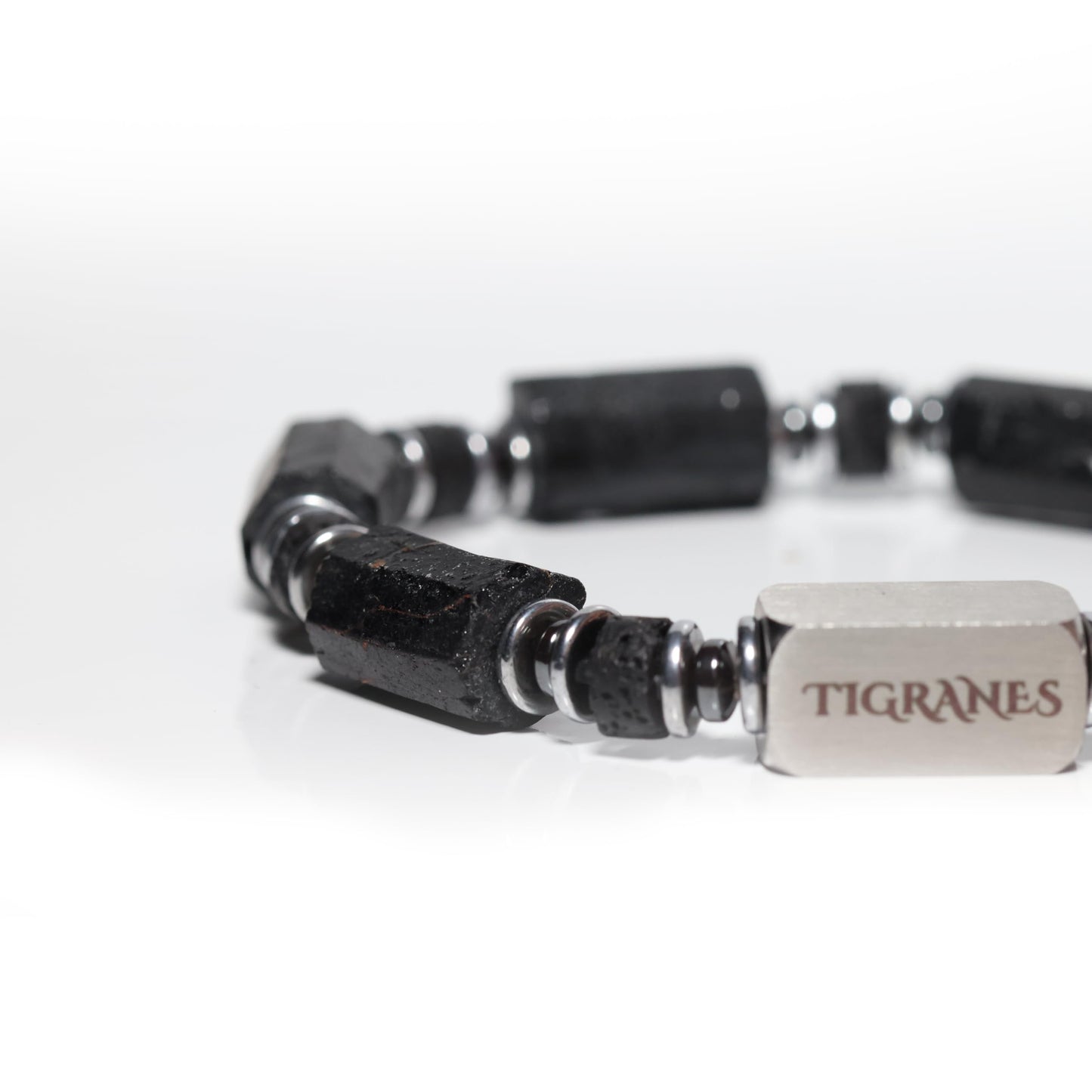 Black Tourmaline Bracelet – Handmade Gemstone Beads – Protection and Grounding Energy – Tigranes Jewelry (Black Tourmaline)