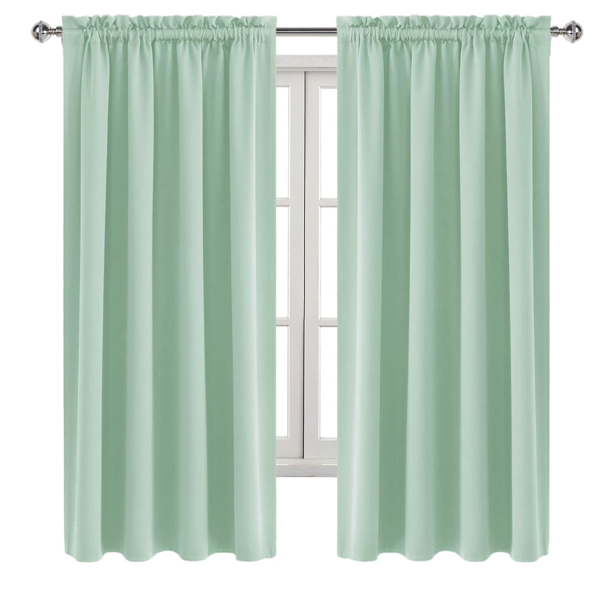 Blackout Curtains for Bedroom Living Room 52 x 63 Inch Long 2 Panels (2 Count)
