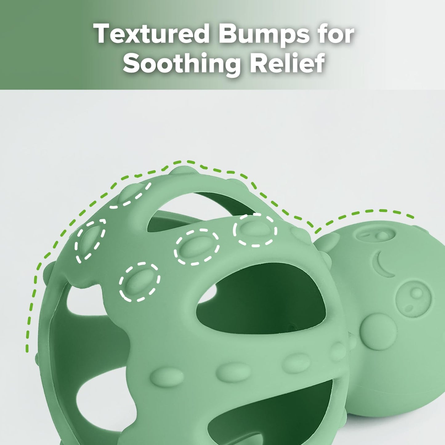 haakaa 2-in-1 Baby Teething Toy,Octopus Teether with Gentle Rattle,Soft Textured Teether for Sore Gums,Easy to Grasp Sensory Toy for Babies 3M+,Pea Green