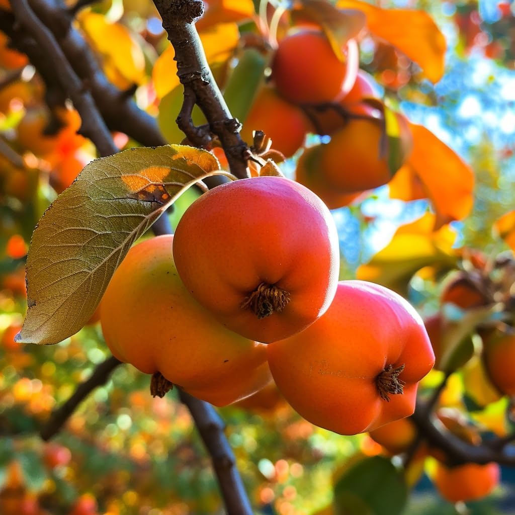 2 American Persimmon Trees - 12-18" Tall Live Plants - Cold-Hardy Native Common Persimmon Fruit Trees - Diospyros Virginiana - (2 Pack)