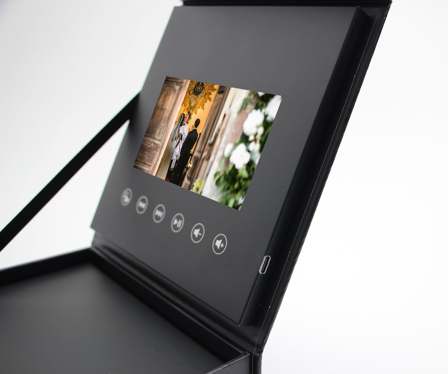 Sourcingbay Video Gift Box | 5" HD IPS Screen | 4GB Storage | Auto-Play Magnetic Lid | Hidden Surprise Compartment | Rechargeable Battery | Type-C Charging