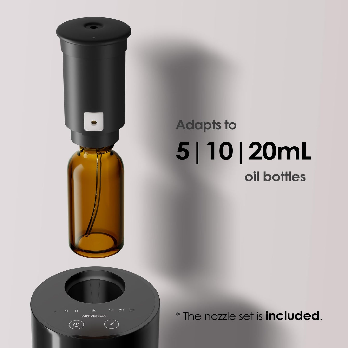 Waterless Essential Oil Diffuser Starter Kit with 30mL Hotel Scent Fragrance Oil Inspired by Ritz Carlton, Battery Operated Mini Scent Air Machine Portable Diffuser for Home Car Office, Black AN6