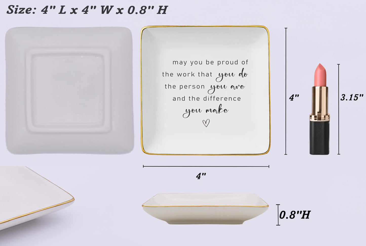 May You Be Proud of the Work You Do-Colleague Promotion,Retirement,Moving Away,Farewell,Goodbye,Leaving New Job Gifts-Boss Coworker Appreciate,Christmas Gifts-Jewelry Tray Trinket Holder Ring Dish