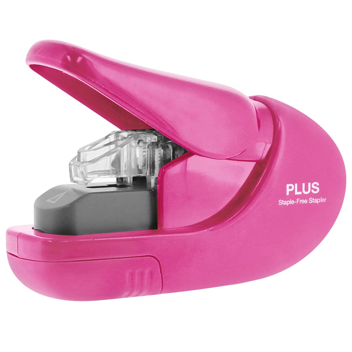 Plus Paper Clinch Staple-Free Stapler, Pink