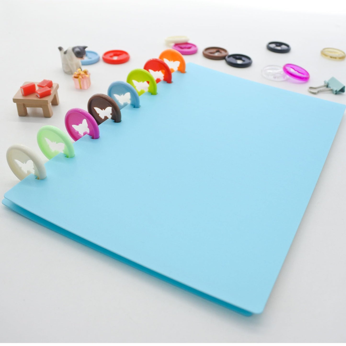 ITSYHPRO 1.1inch/28mm 100pcs Butterfly Shaped Discbound Planner Discs - Expansion Disc for Flexible Notebook Organization(Mixed)
