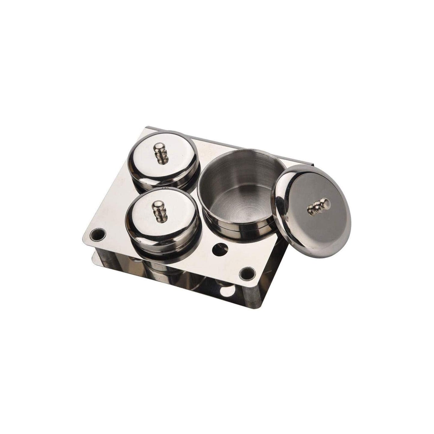 3pcs/set Nail Art Powder & Liquid Cup, Stainless Steel Acrylic Nail Tips Cup Dappen Dish Liquid Powder Holder Container
