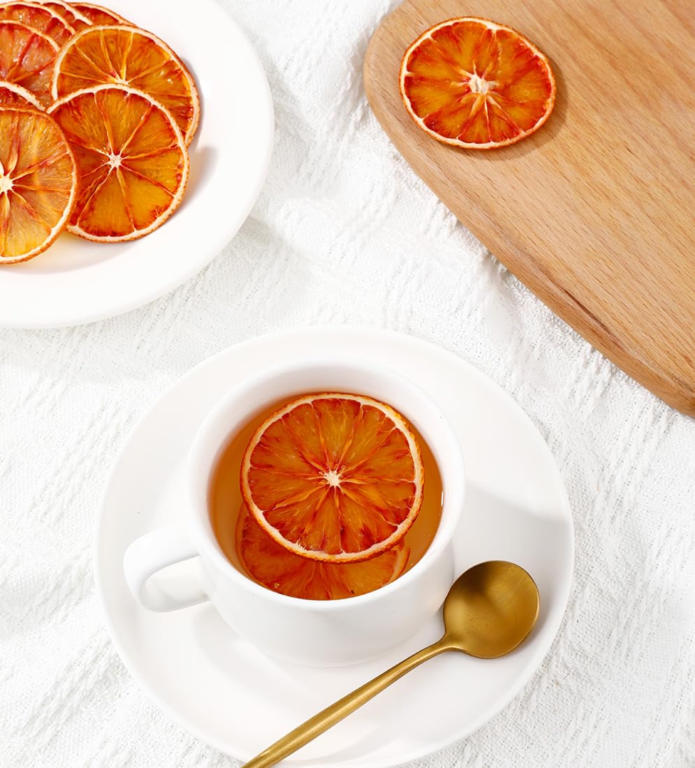 Selected Dried Blood Orange Slices 5 Oz/142g, Culinary & Garnish Grade, Dehydrated Blood Orange for Cocktail, Decoration, 100% Natural, No Sugar Added.