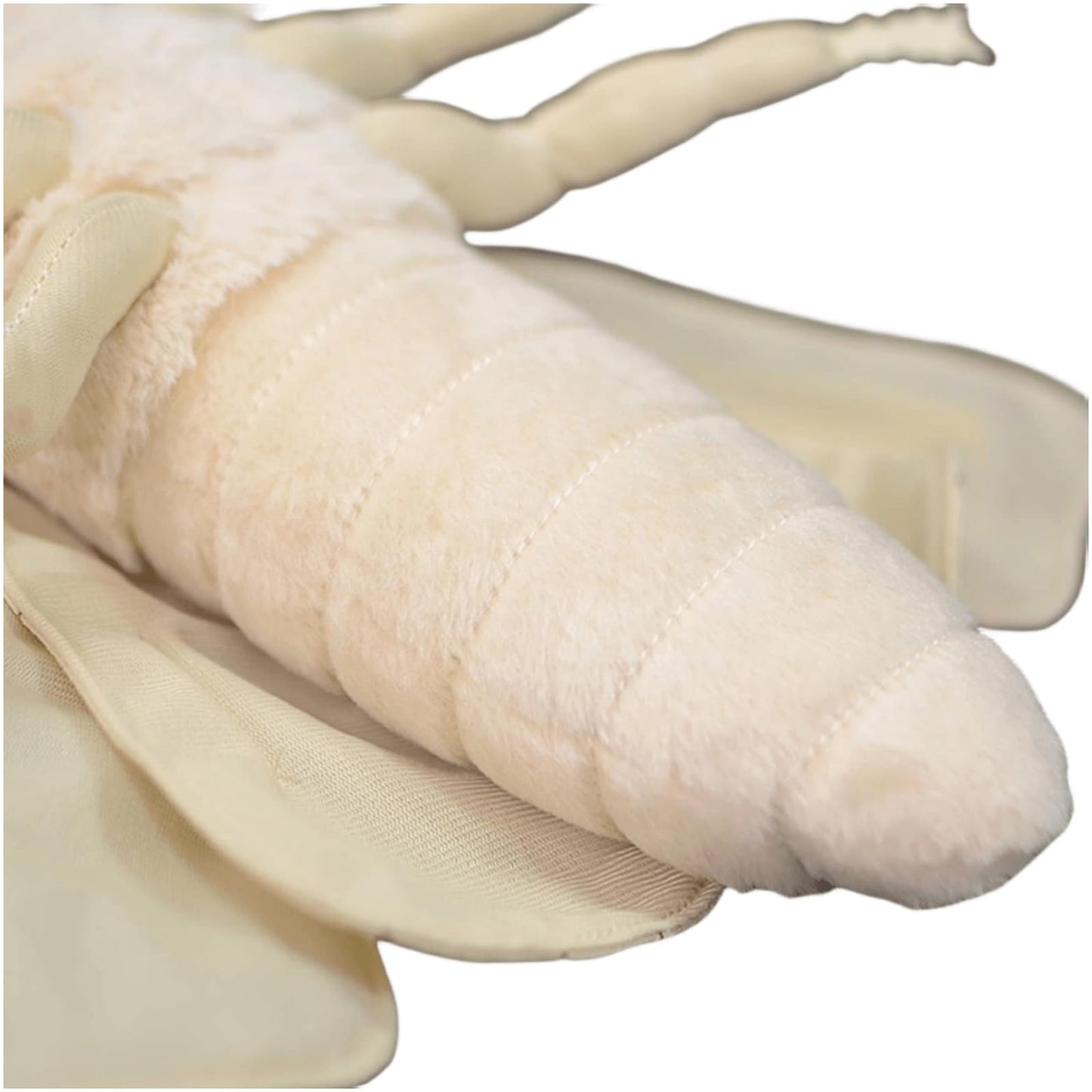 FRANKIEZHOU Simulation Silk Moth Stuffed Animal-White-15in, Soft Moth Plush Toy Gifts for Kids, Baby,Home Decor,Hugging Toy