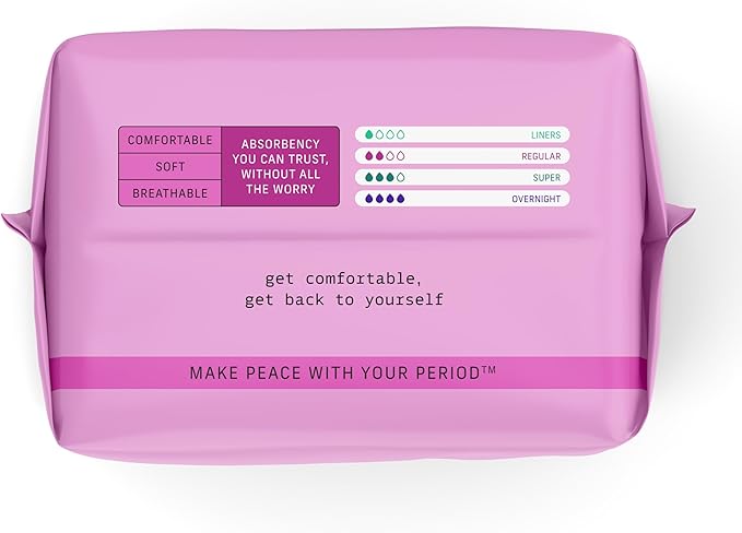 The Honey Pot Company - 80 ct - Sanitary Pads for Women - Non-Herbal Regular Flow w/Wings - Organic Cotton Cover & Ultra-Absorbent Pulp Core - Feminine Care - FSA & HSA Eligible