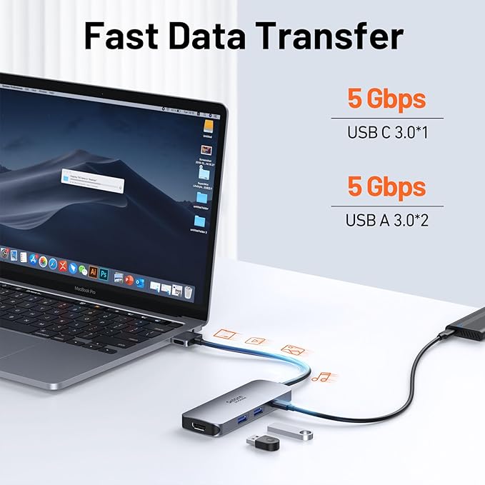 Selore Docking Station for MacBook Pro Air, USB C Hub for MacBook,Dual HDMI Adapter for USB for MacBook,Docking Station Dual Monitor for MacBook Pro Air with Dual HDMI,USB C,2 USB A,PD,SD/TF Reader