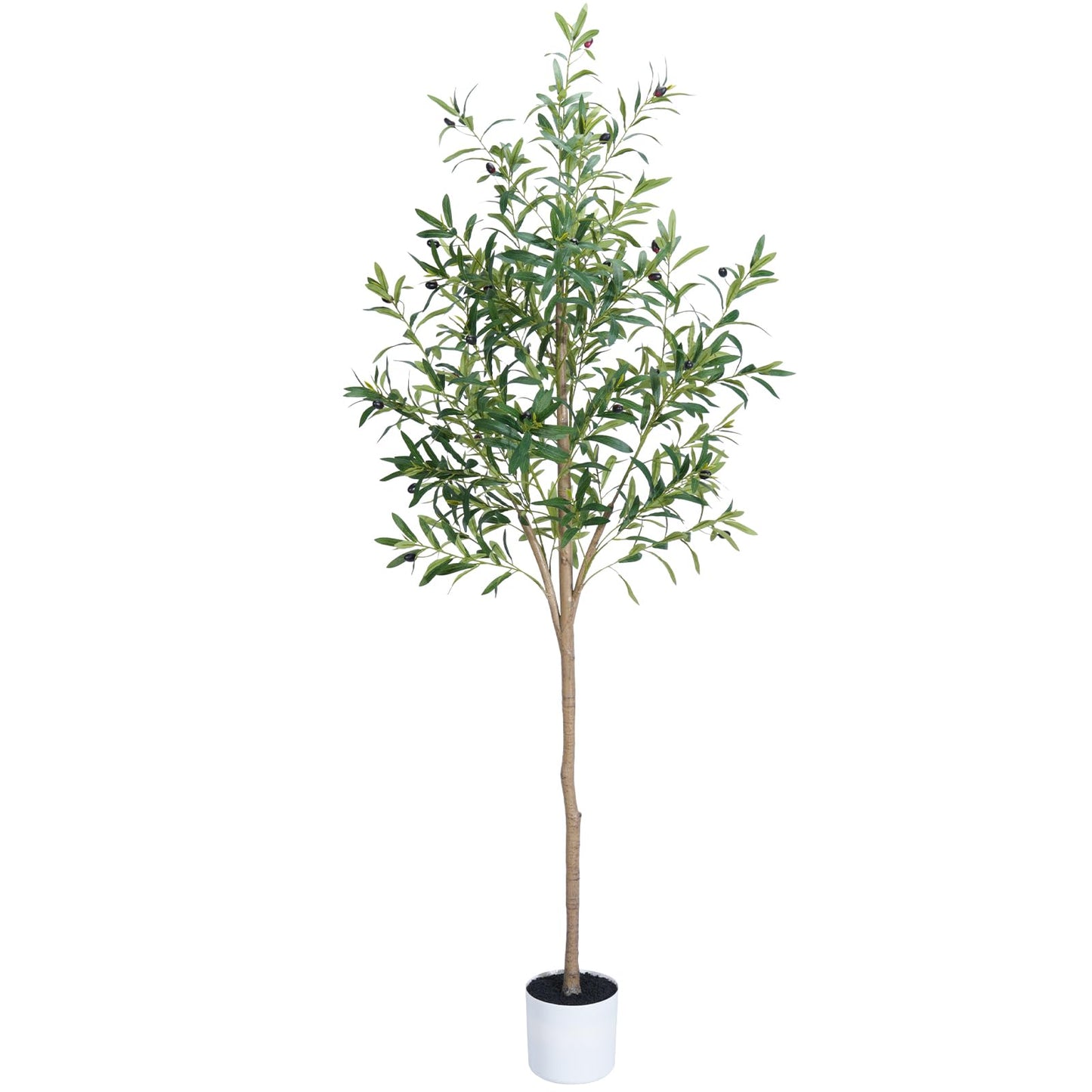 Sillaff Olive Tree 6FT Fake Tree Faux Plants Indoor with Pot Artificial Tree Nearly Natural Olive Branches and Fruits for Living Room Home Office Decorations