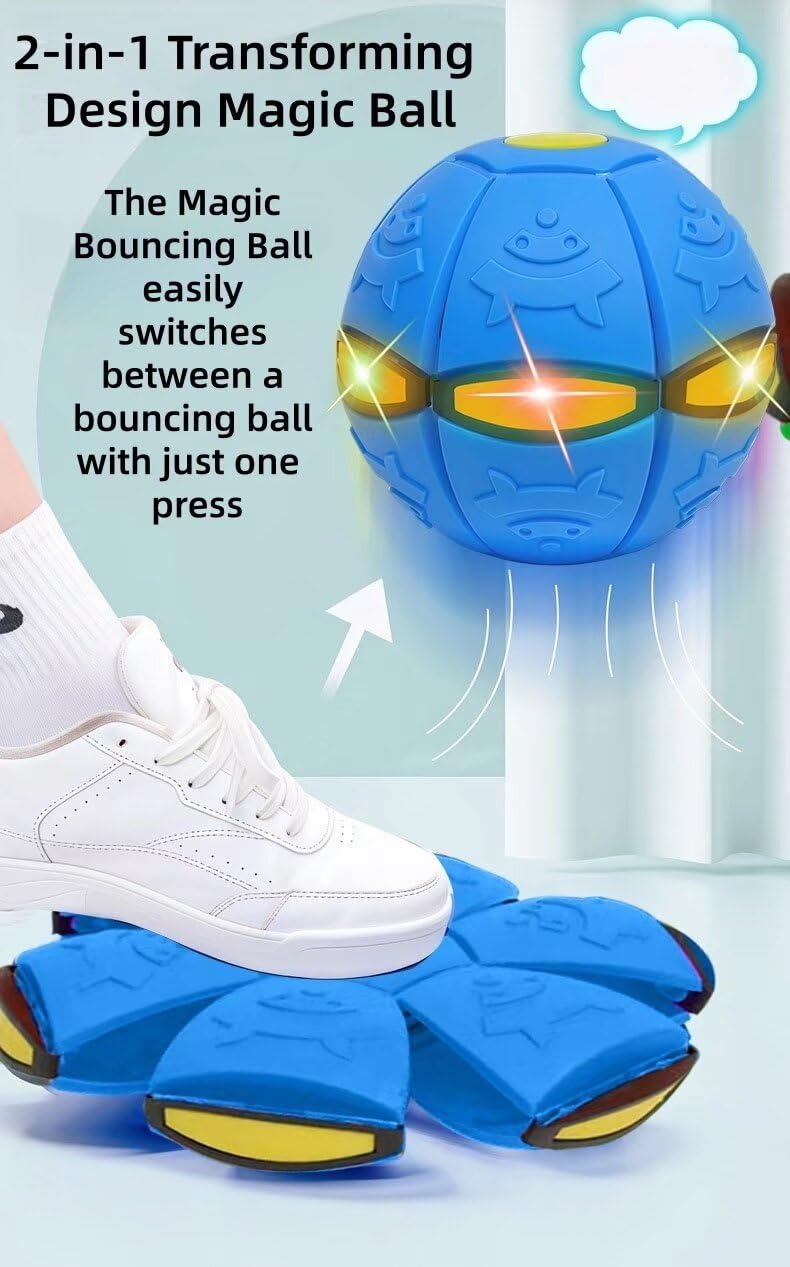 Changexinyue 2-in-1 Dual Form Freely Switchable Magic Bouncing Ball Toy with Six Light Suitable for Indoor & Outdoor