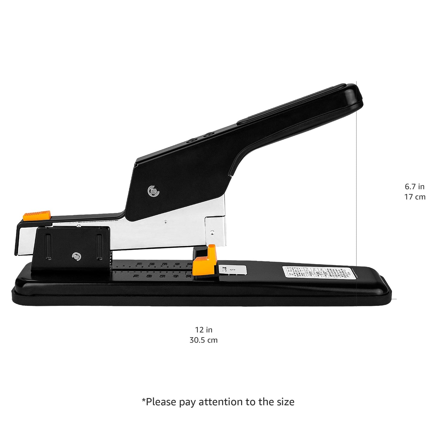 Amazon Basics Heavy Duty Stapler, 90 Sheets High Capacity, Large Office Stapler with 1000 Staples, Black