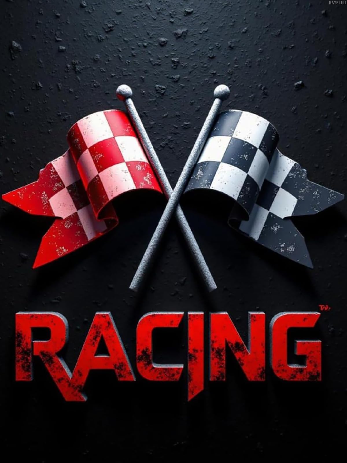 KAYEIUU Checkered Flags Racing Banner Diamond Art Kits for Adults, 5D DIY Full Drill Diamond Painting Kits for Adults Beginners, Diamond Painting Kit for Wall Home Decor No Frame 12x16 Inch