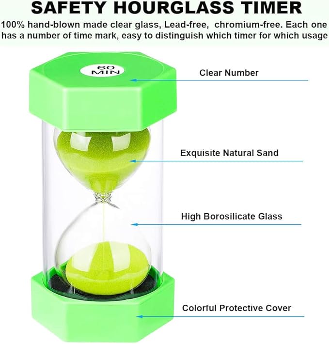 SuLiao Hourglass Timer Sand Clock 2 Minute： Colorful Sand Timer 2 Minute, Small Green SandWatch 2 Min, Plastic Hour Glass Sandglass for Kids, Games, Decor, Classroom, Kitchen, Toothbrush