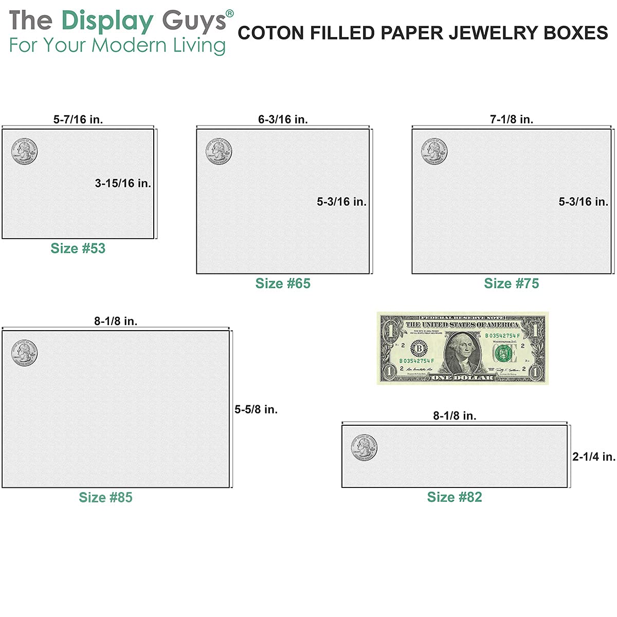 TheDisplayGuys - 25-Pack #33 Cotton Filled Cardboard Paper Jewelry Boxes Gift Case - Pearl Teal (3.5" x 3.5" x 1.0") - for Shipping or Storage