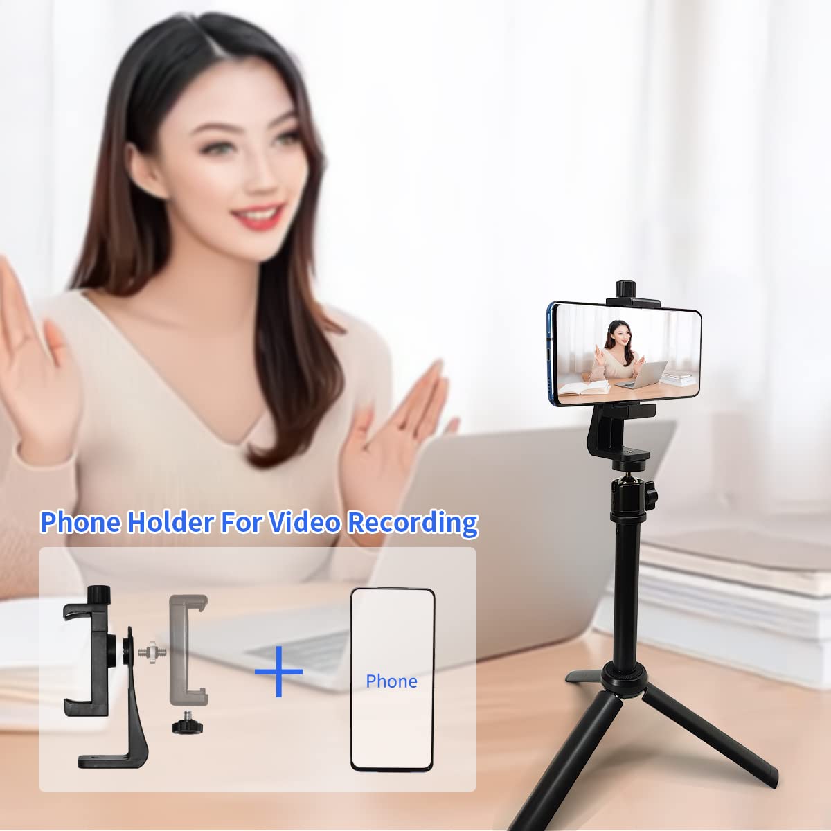 Teleprompter iPhone & Android, Double Phone Holder for Video Recording, Neewer Teleprompter Kit, The Collapsing Design Allows for Easy Storage and Transport 20" Desk Version Strengthened