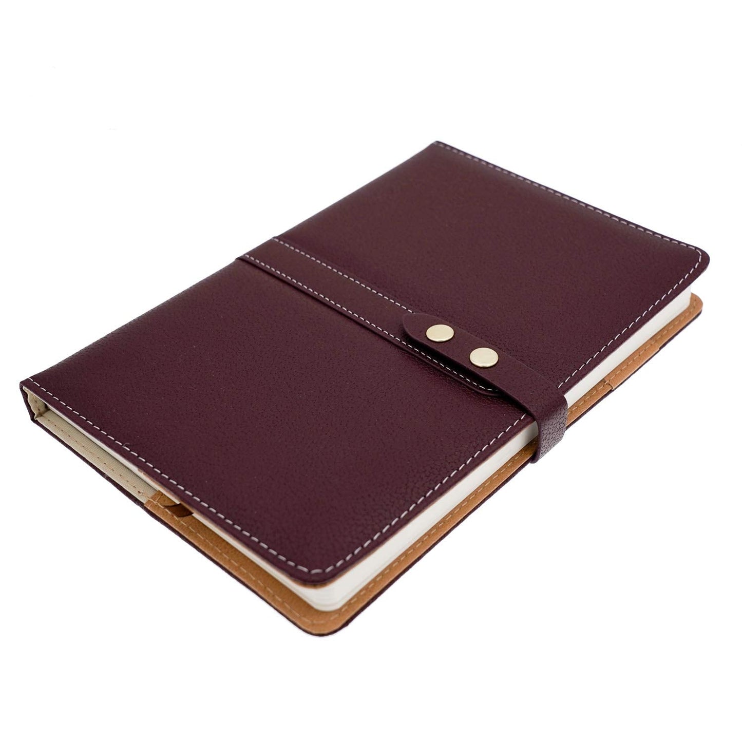 BenOpinion Hardcover Notebook Set - Thick Classic Ruled Notebook with Pen Loop and Pen, A5 192 Pages, Soft Faux Leather Hardcover Cover with Buckle(Maroon)