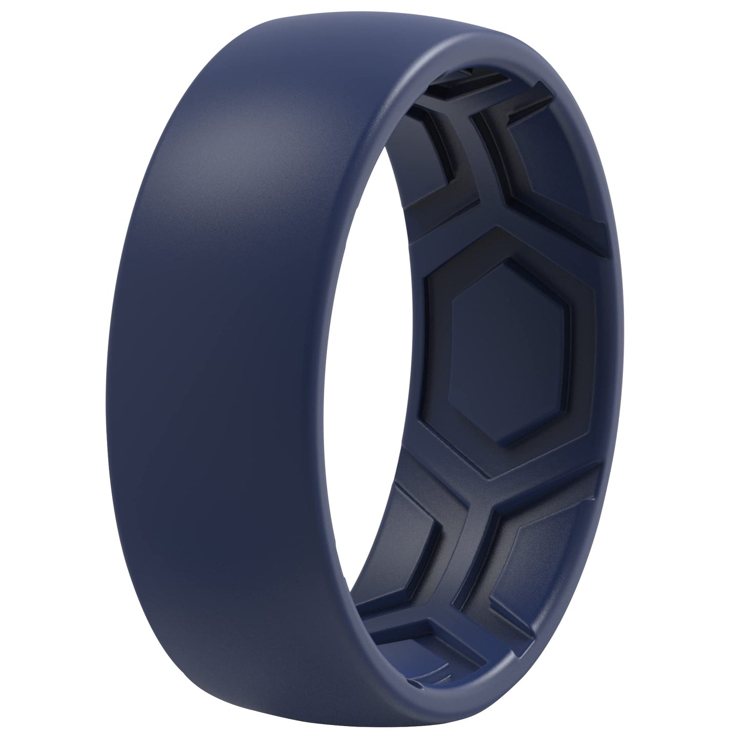 ThunderFit Men's Patterned Silicone Rings, 8mm Wide 2.2mm Thick Rubber Bands,Variety Multipack 1,4,7