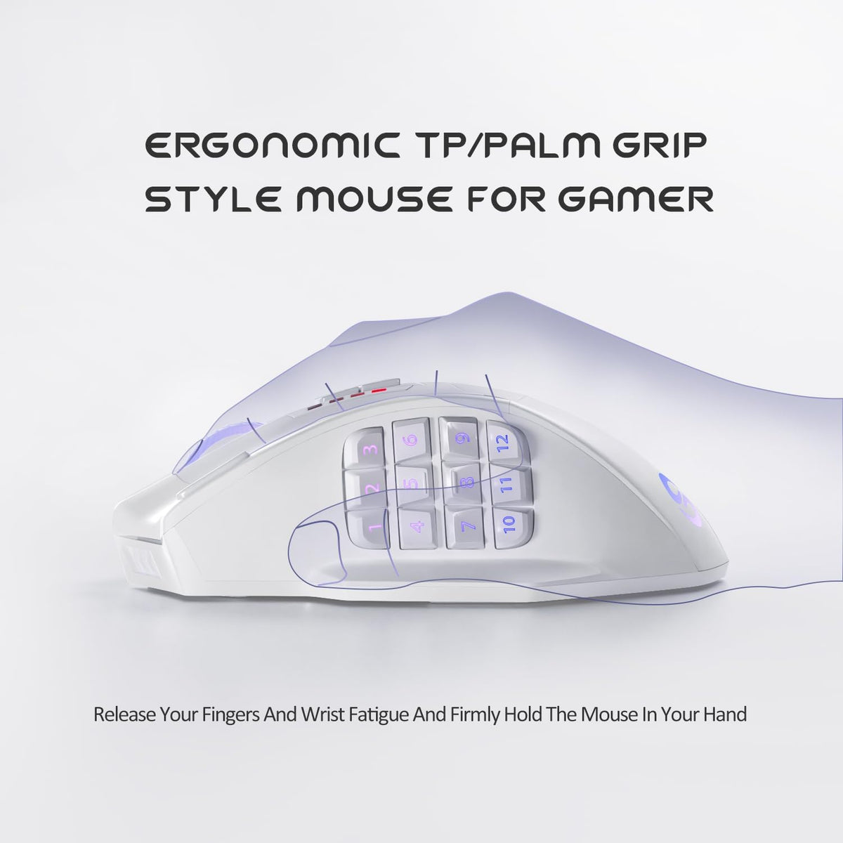 UtechSmart Venus Pro Wireless MMO Gaming Mouse, 16,000 DPI Optical Sensor, 2.4 GHz Transmission Technology, Ergonomic Design, 16M Chroma RGB Lighting, 16 Programmable Buttons, Up to 70H