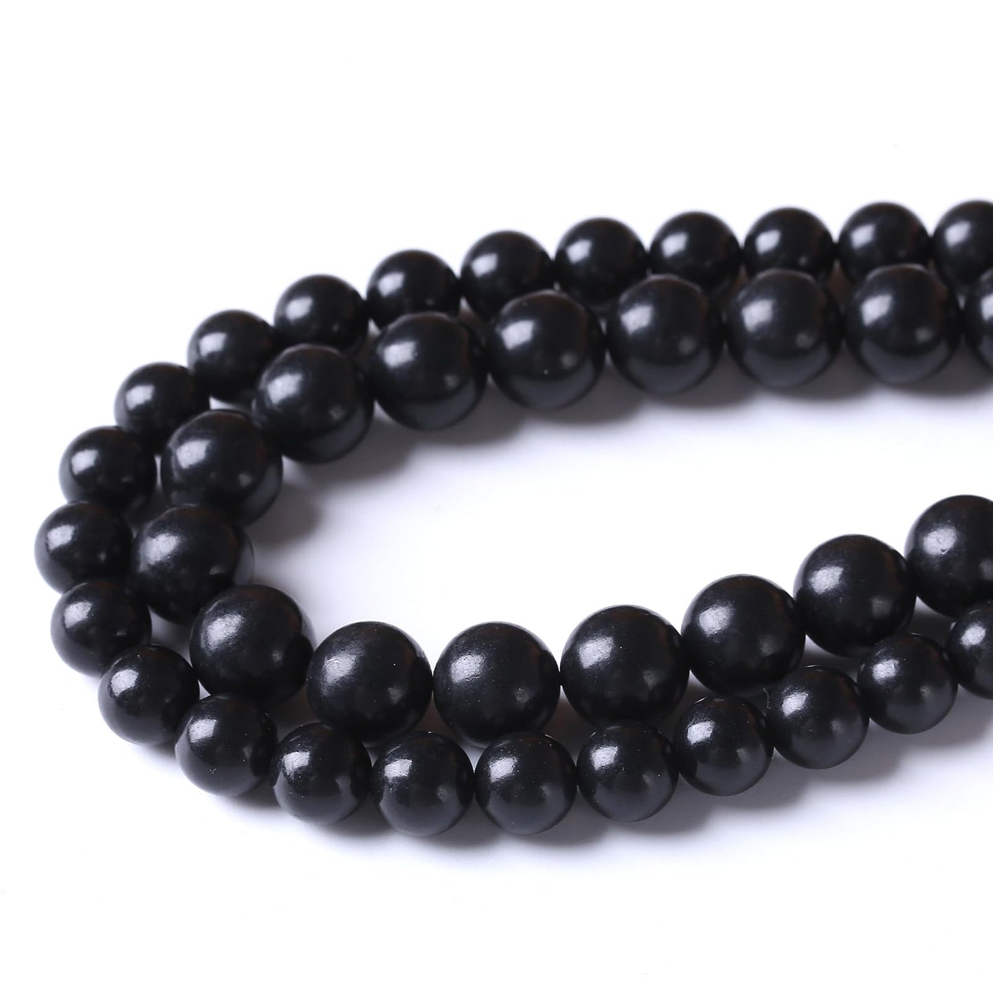 36PCS 10mm Natural Shungite Black Stone Beads for Jewelry Making Round Loose Beads DIY Bracelets Necklaces Energy Crystal Healing (Shungite Beads, 10mm)