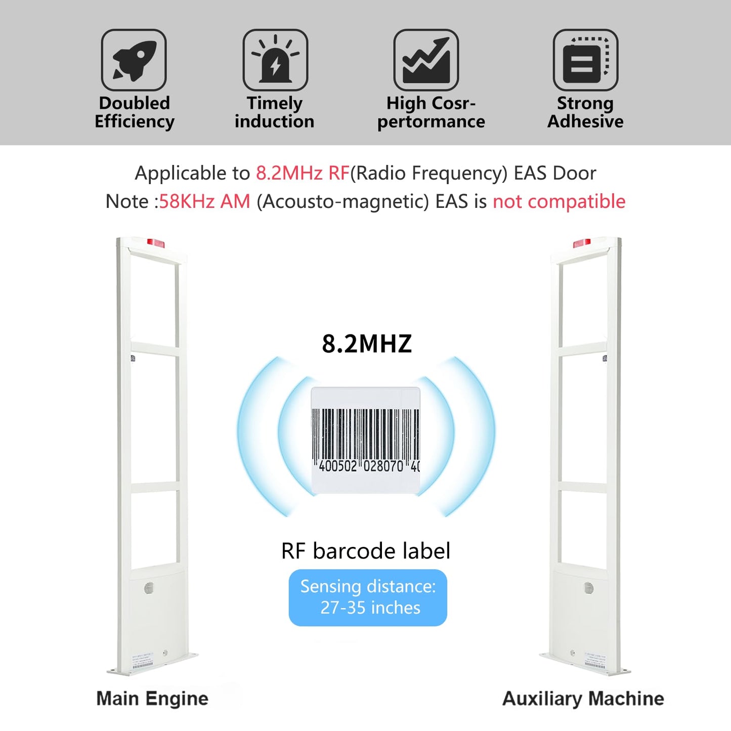 8.2mhz Security Tags Soft Labels Sticker, 1000 pcs Retail Anti-Theft Equipment Prevention EAS System