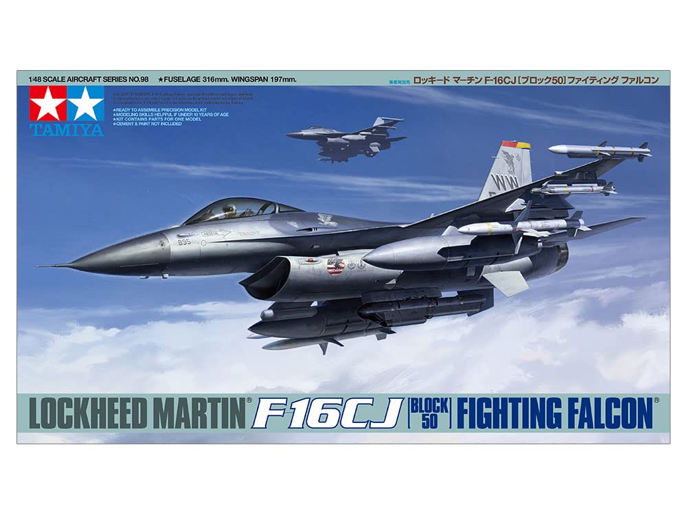 Tamiya 61098 1/48 Lockheed Martin F-16CJ Plastic Model Airplane Kit