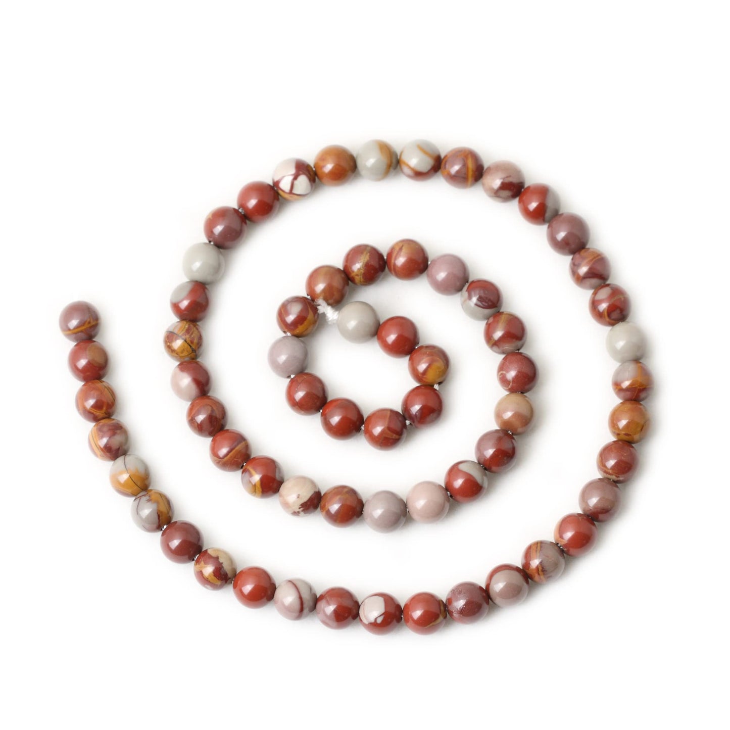 CHEAVIAN 60PCS 6mm Natural Aust Noreena Jasper Gemstone Smooth Surface Round Loose Beads for Jewelry Making 1 String 15 Inches