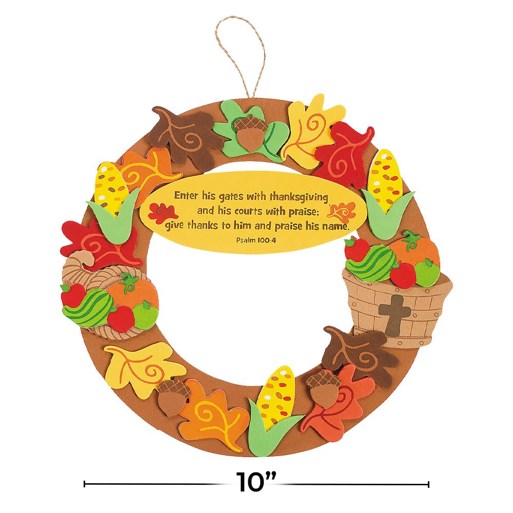 Inspirational Thanksgiving Wreath Craft Kit - Makes 12 - Crafts for Kids and Fun Home Activities