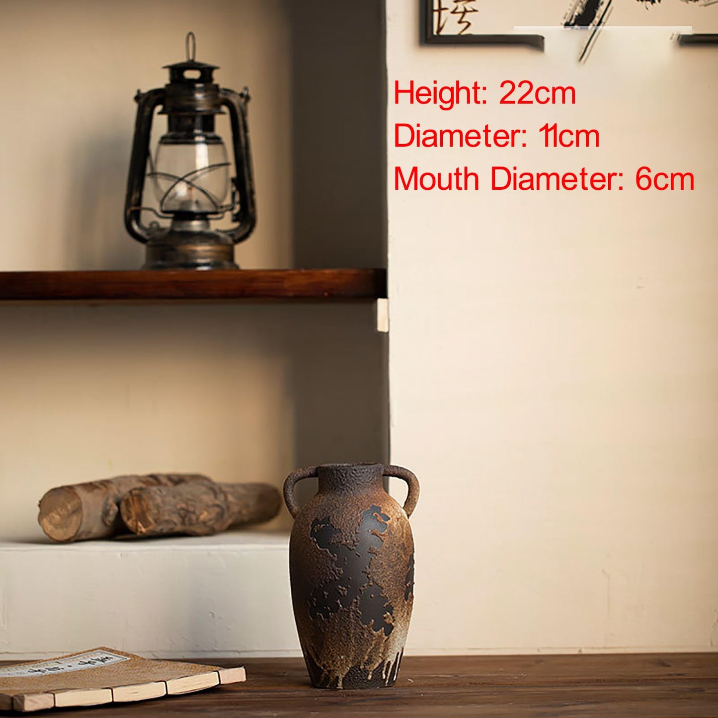 QVK Large Indoor and Outdoor Planters, Distressed Finish Floor-Standing Planters, Drainage Holes are Provided At The Bottom,Suitable for Home Entryways and Gardens.-Dark Brown