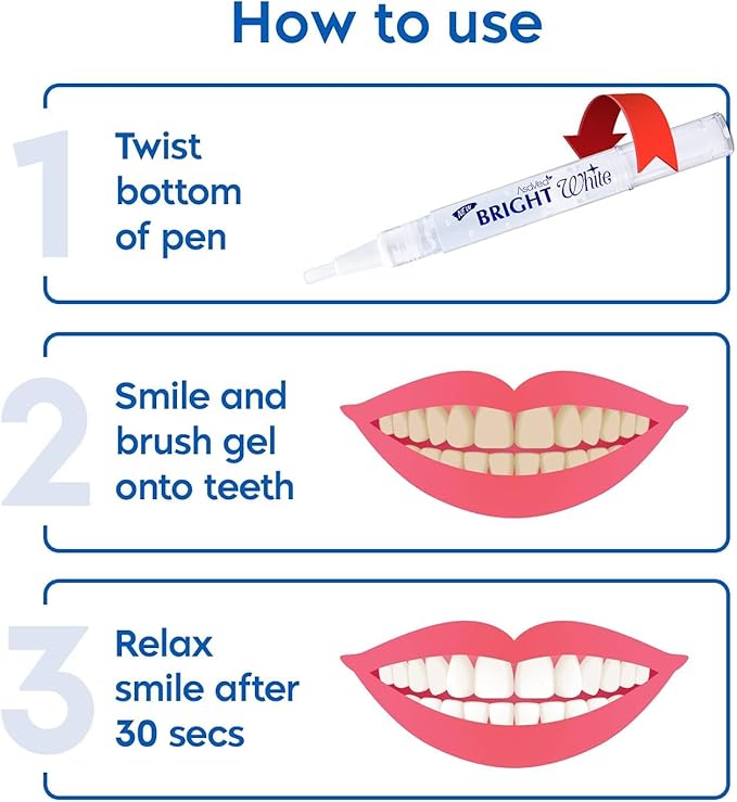 AsaVea Teeth Whitening Pen-2 pens, More Than 20 Uses, Effective, Painless, No Sensitivity, Travel Friendly, Easy to Use, Beautiful White Smile, Natural Mint Flavor