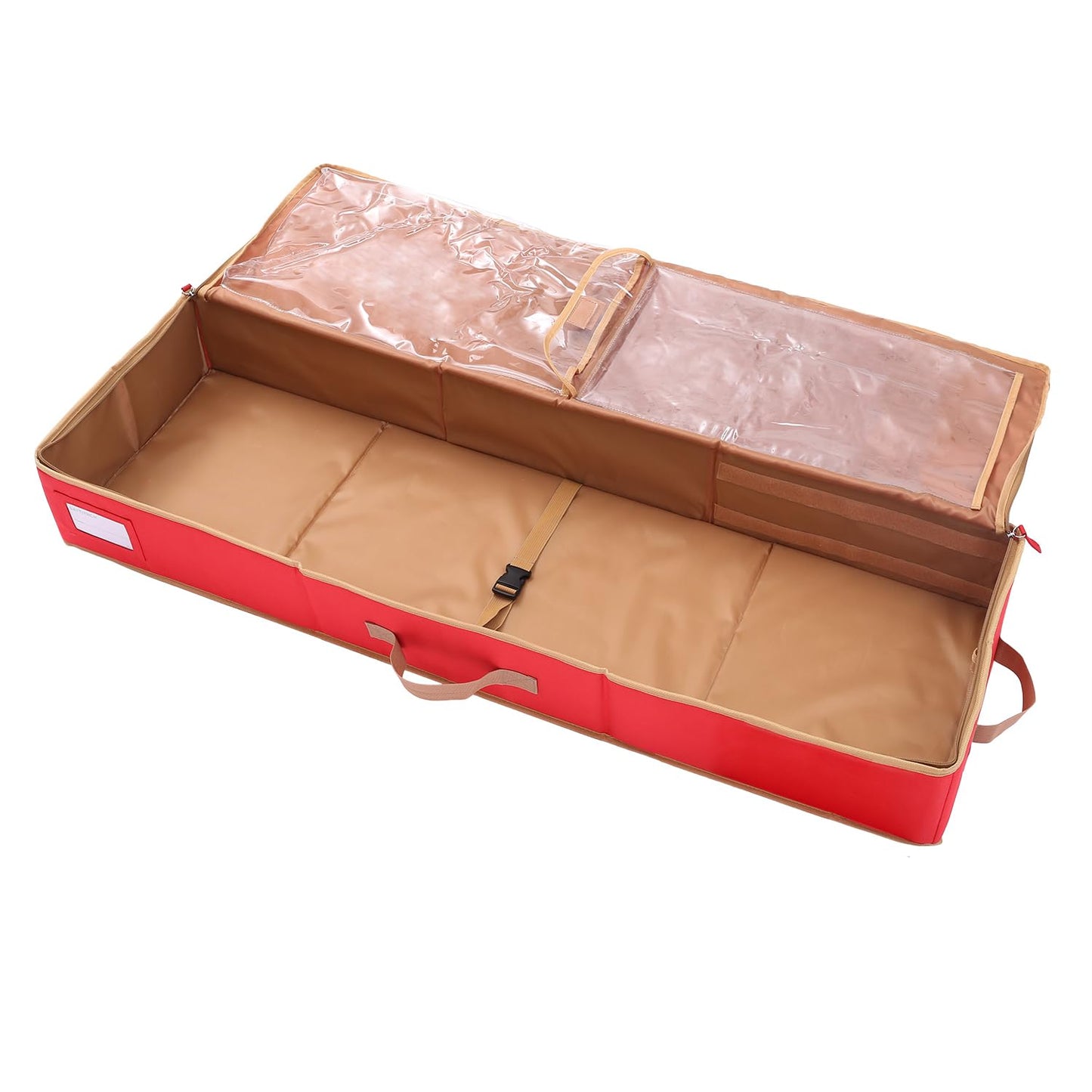 Sattiyrch Gift Wrapping Paper Storage containers,600D Oxford Fabric Christmas Ribbon Gift Bag Bows Storage Box,Holds up to 20 Rolls,42"W x 14"D x 5.5"H (Red)