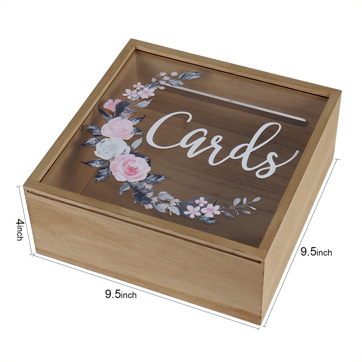 Hanna Roberts Wooden Card Box for Reception, Money Gift Card Box, Card Storage Box for Wedding Decorations and Party Gifts