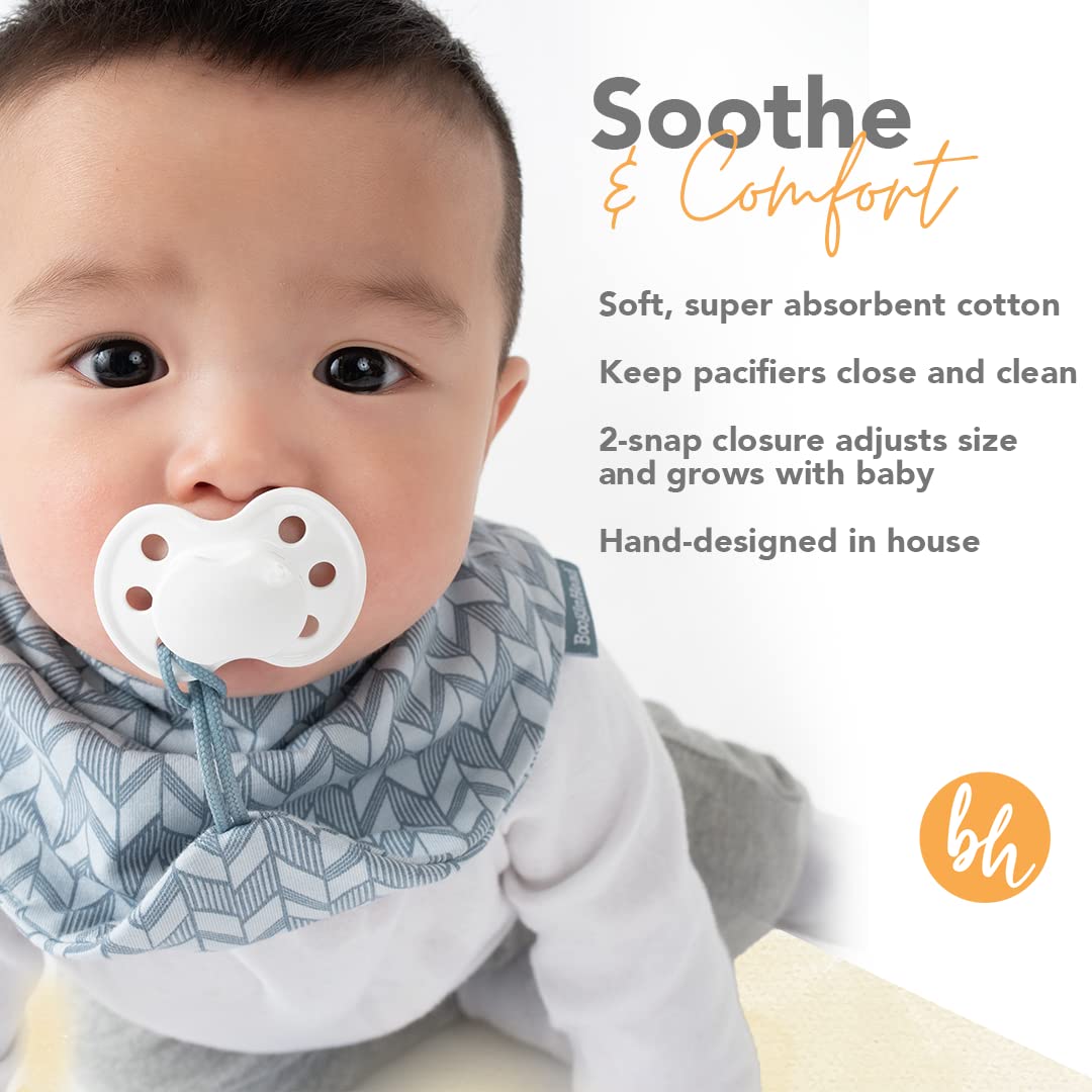 BooginHead by Infantino Cotton Baby Drool Bibs, Teething Bib and Pacifier Holder Bib, Blue Arrows