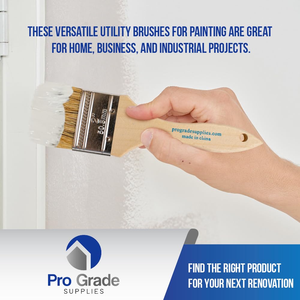 Pro Grade 2" Chip Brushes – Disposable Paint Brushes (36 Pack) Contractor Pack for Paint, Stain, Glue & Epoxy